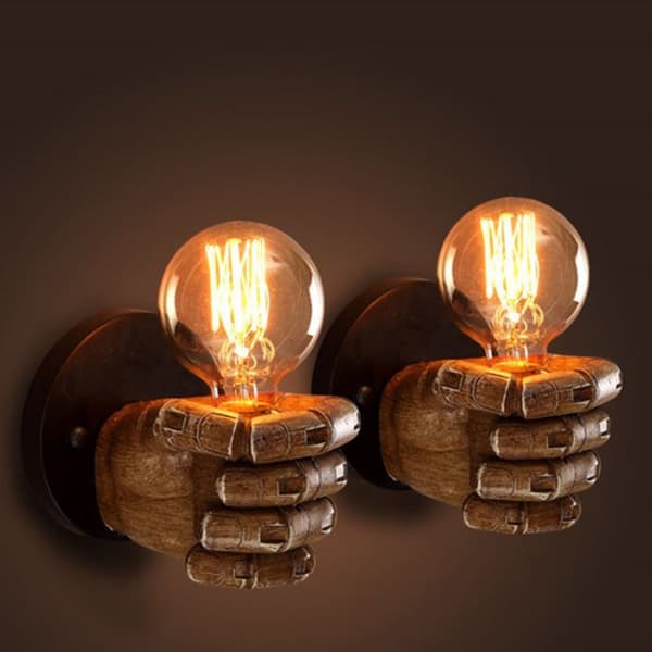 Antik Industriell Poing Vegglampe E27 Edison Pærebase (Venstre Lys)