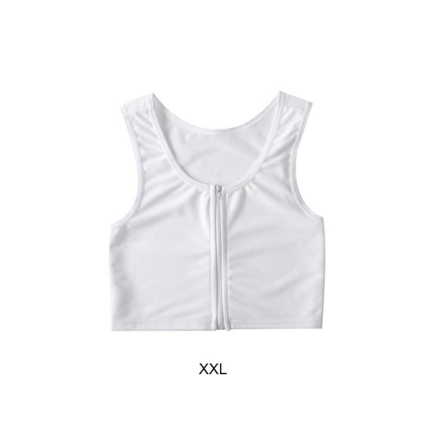 Linne Tomboy Bröst för Shaper Vest Skjorta Bröst Sport Underkläder White XXL