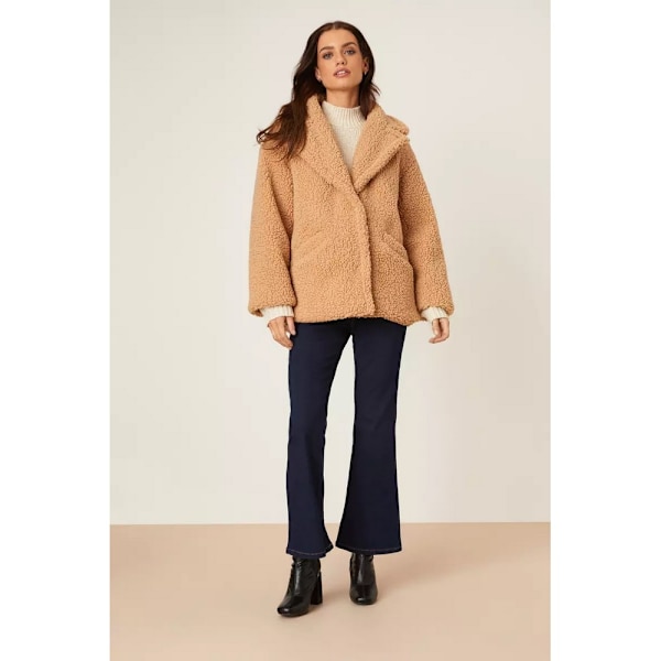 Dorothy Perkins, dame/dame, kort teddyfleece Petite Coat Camel M