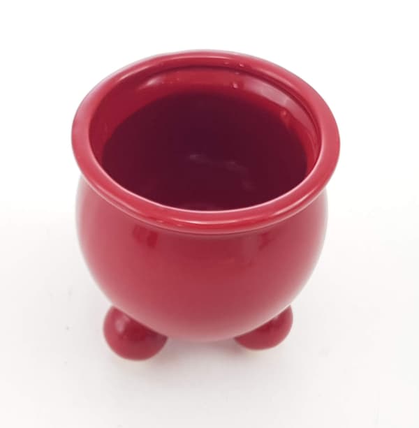 Krukke Kule rød keramikk 9 cm red