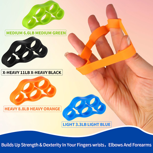 16 stk Håndgrepstrener Fingerforsterker Multicolor 4PCS