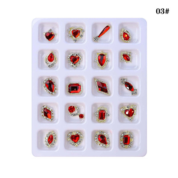0st 3D Legering Nail Art Hantverk Strass Berlocker Glänsande platt rygg Nagel Kristall Gems Set Manikyr Nailsmycken Diamanter 2