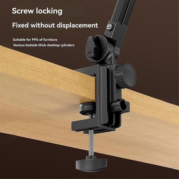Justerbar sengetabletholder Roterbar lang arm metal desktop tabletbeslag klemme til 4,7-10,2 tommer til tablet