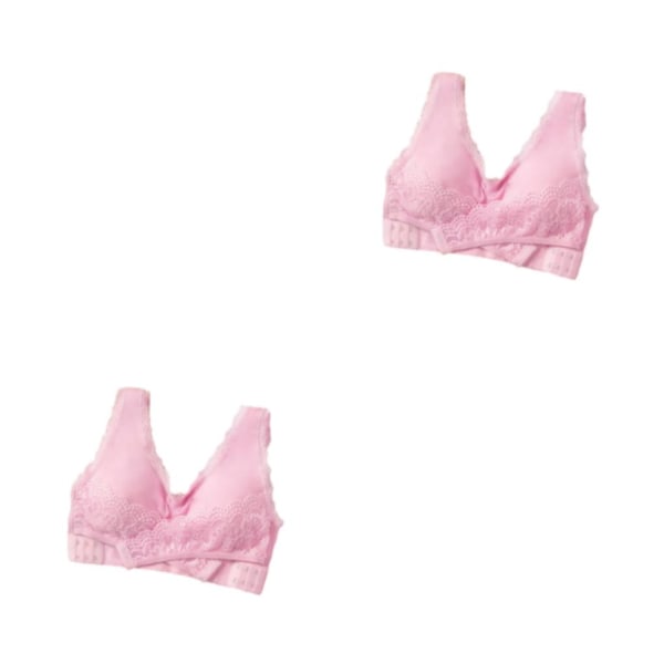1/2/3/5 polyester mjuk och andas bralette för kvinnor - Pink XXXL,1 2PCS