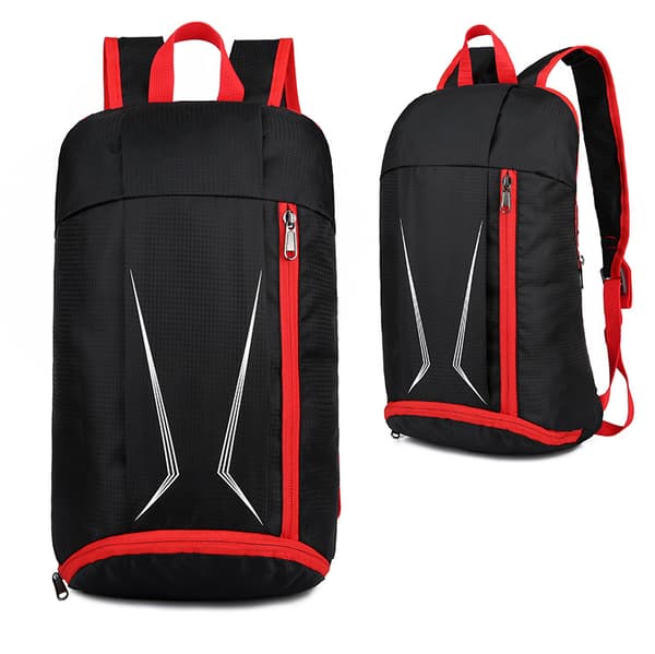 Utomhussportryggsäck Vikbar campingväska Reseryggsäck Black Red