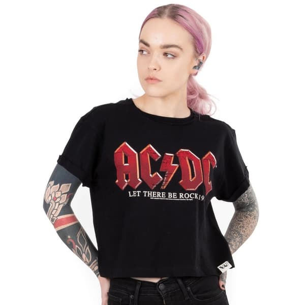 AC/DC Dame/Dame Let There Be Rock T-shirt Sort Black 3XL