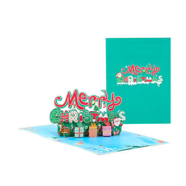 God Jul pop-up kort, 3d pop-up gratulasjonskort til jul, pop-up julekort, 3d julekort