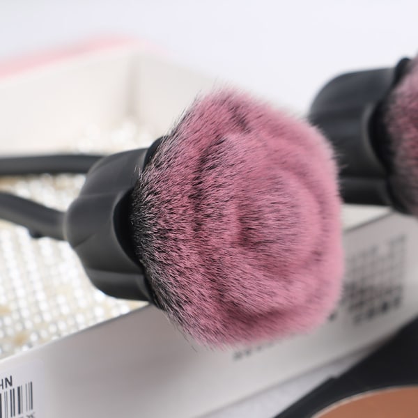 Rose pudder makeup børste Soft Head pudder børste Black 2Pcs