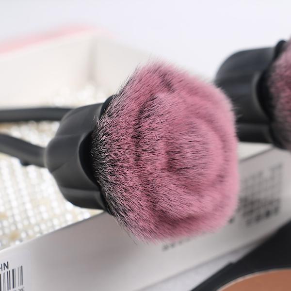 Ruusu puuteri meikkisivellin Pehmeä pää puuterisivellin Black 2Pcs