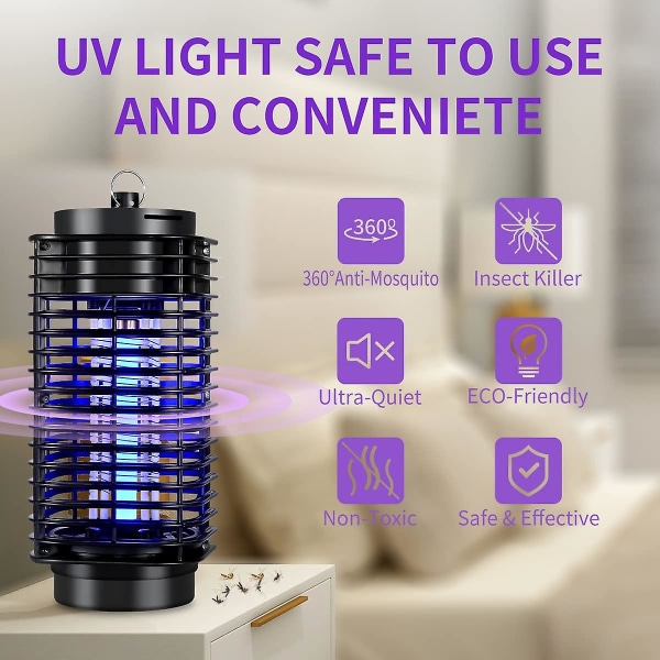 Elektrisk myggdödare Insektsflugor Getingmördarfälla UV LED-ljus EU-kontakt