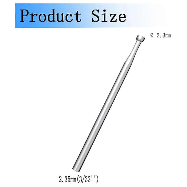 6 stk 2,3 mm runde koppfreser - 3/32 tommer skaft trådrundere smykkerfreser for lapidarskaping