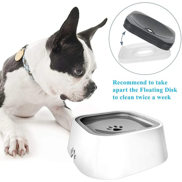 Hundskål Vattenskål Inget spill Långsam drickande Halkfri vattendispenser 1,5L