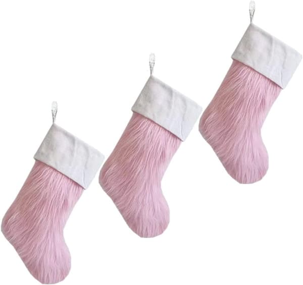 3 stk. Rosa dejlige julestrømper Hyggelig 20\"