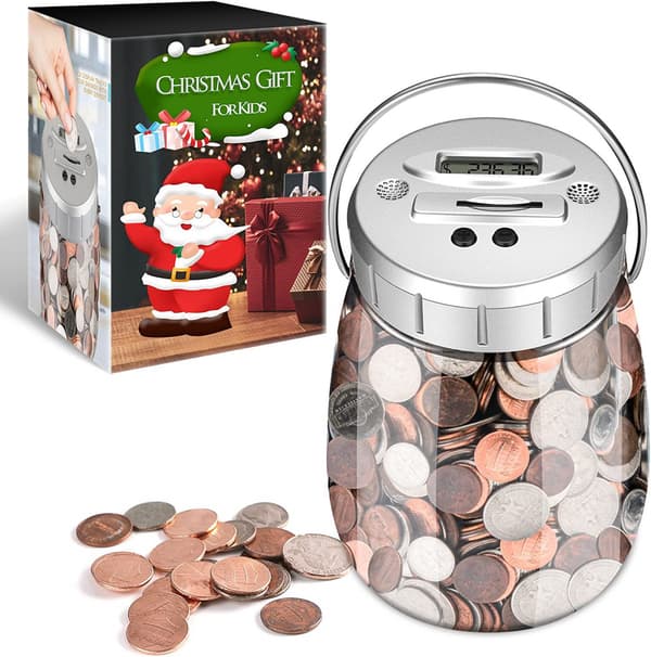 Sparebøsse digital telle sparebøsse stor myntboks sparebøsse 2,4L