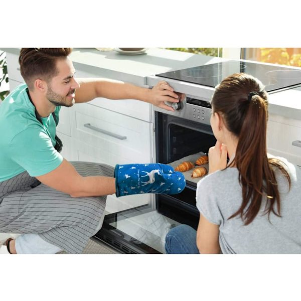 Ugnsvantar, grytlappar, ugnsvantar, ugnsvantar, ugnsvantar, ugnsvantar, värmebeständiga kökshandskar, 2-pack (blå) NO:3