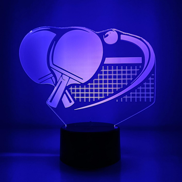Creative 3D Ping Pong Paddle Night Light USB driven fjärrkontroll