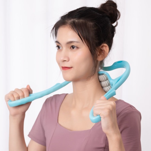 Neck Massager Therapy Neck and Shoulder Point Roller BLÅ blue