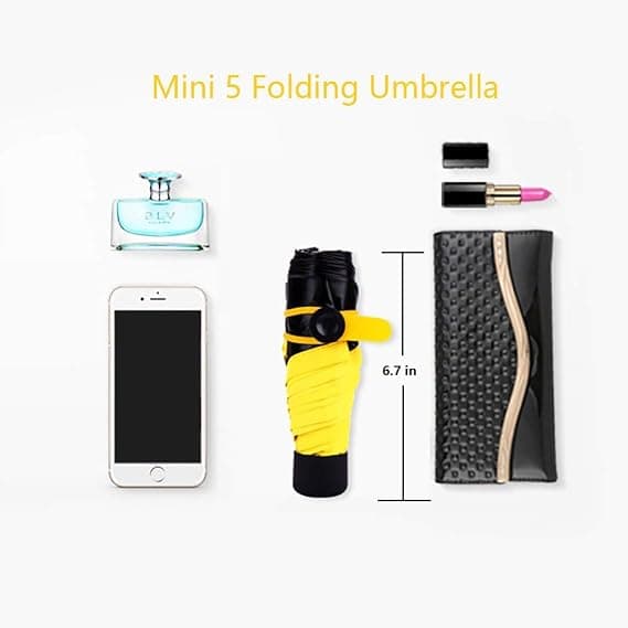 Mini Kompakt Paraply Vindtät Rese Sol & Regn - UV-skydd