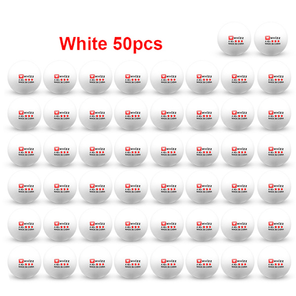 10/50 stk Bordtennisball 3 Stjerner Konkurransetreningsballer White 50PCS