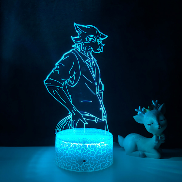 3D Night Light Anime Character 16 Colors Remote Co
