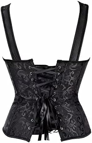 Korsetter för kvinnor Overbust Bustier Top Gothic exy houlder Black6806 S