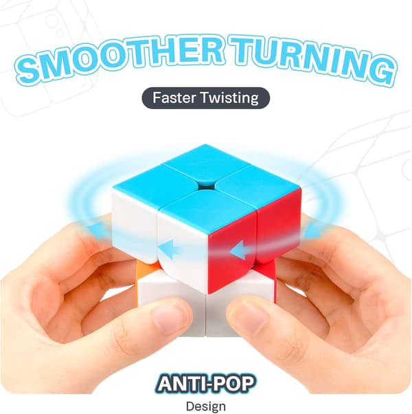 Hurtig 2x2 Rubiks kube, Stickerless, Hurtig 2x2x2 Magisk kube Chris