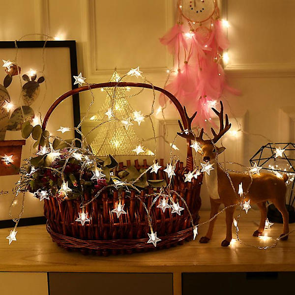 Häät Keijuvalot Festons Led String Lights Tähtiseppele Ikkunaverho Sisustus Syntymäpäiväjuhlat Valaistustarvikkeet colored light 4M