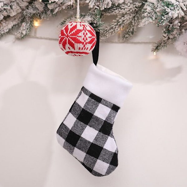 Christmas Buffalo plädstrumpor, 4-pack 17,5 tum och 7,5 tum