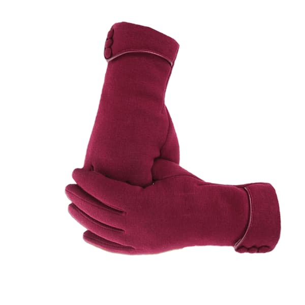 Vinter Dame Fleece Varm Holde Touch Screen Handske Udendørs Wine red