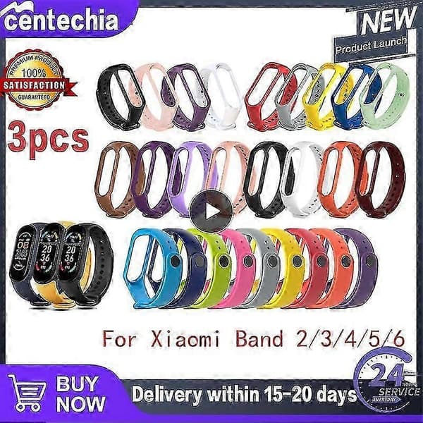 Rem til Xiaomi Mi Band 6 5 4 3 2 Silikone Armbånd Erstatning til Xiaomi Band 5 6 Miband