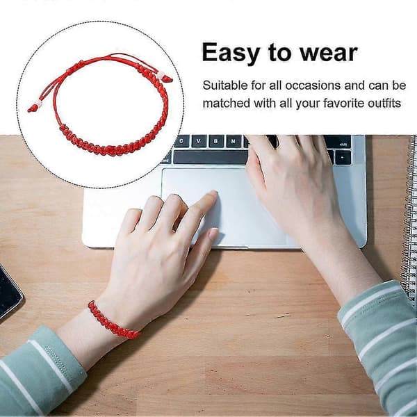 10 st flätade trådknutna skyddsamulettarmband för kvinnor och män, bärbara