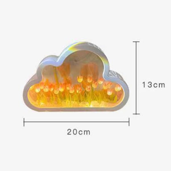 Cloud Tulip Night Light Makeup Mirror BLÅ FINISH PRODUKT
