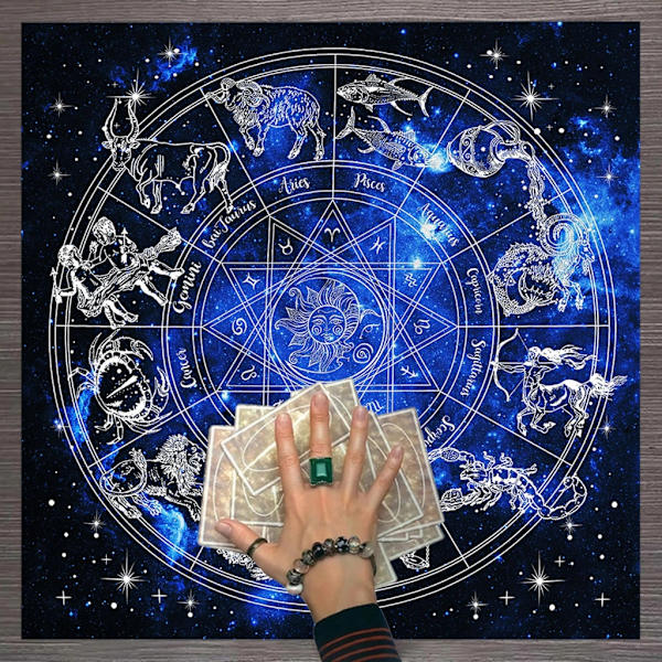 23x23In flanelli Tarot-liina Riimujen Ennustaminen Alttari Tarot-paikkakansi taikurille Päivittäinen lautapelikorttityyny 60*60cm