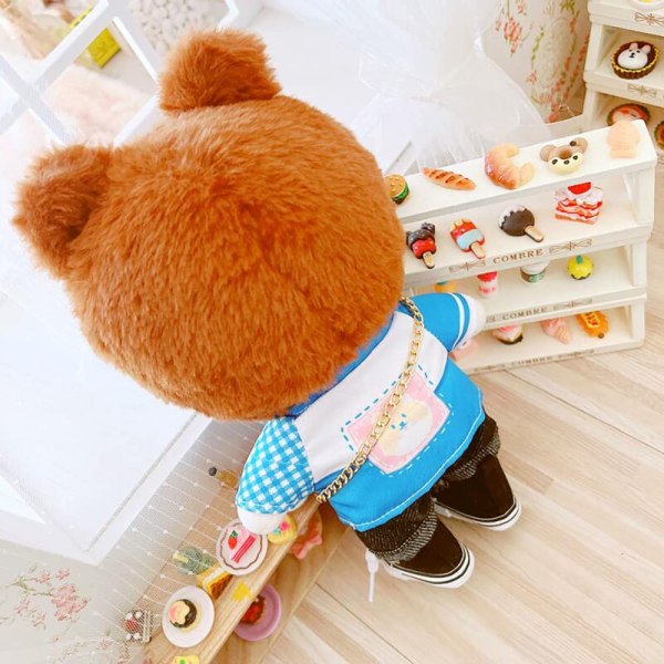 Niannyyhouse plyschdocka 7,8" (20 cm) Bear Ears Naked Humanoid stoppade leksaker Klä upp normal kropp (brun)
