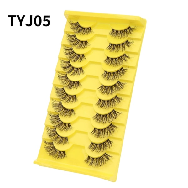 10 par halve vipper med tydelige bånd Wispy øjenvipper Naturligt udseende 3D-vipper Korte Cat-Eye-vipper falske-øjenvipper H