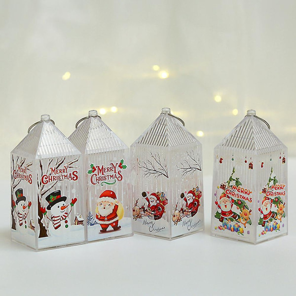 Jul Led Lantern Light, Liten Bärbar Flameless Lantern För