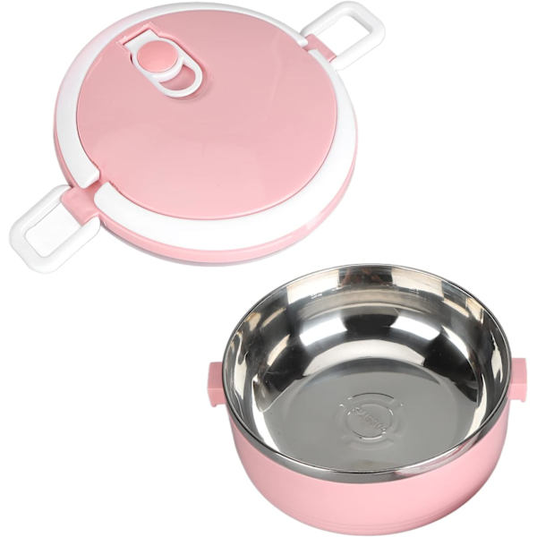 Isolerad matlåda Stapelbar varm mat Isolerad låda 304 rostfritt stål rund matlåda Lufttät matbehållare (rosa)