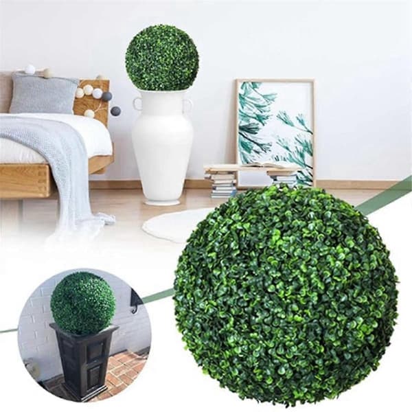2 stk. kunstig plante topiary kugle havekugler topiary plante udendørs indendørs dekoration til baghaveindretning M