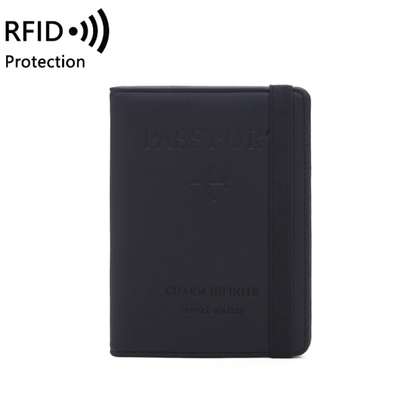 RFID paspose Rejse Læderetui Case sort black