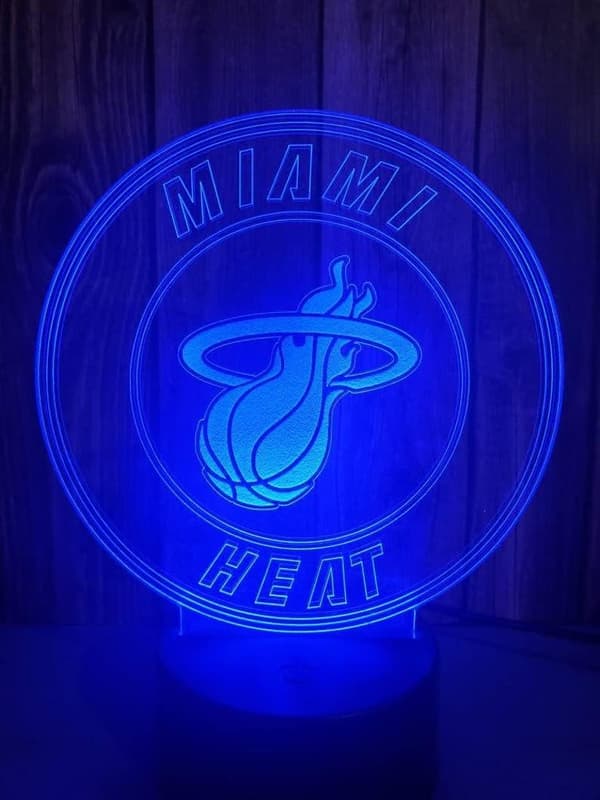 Miami Basketball Team Värmelampa 3D Illusion Night Light,Remo