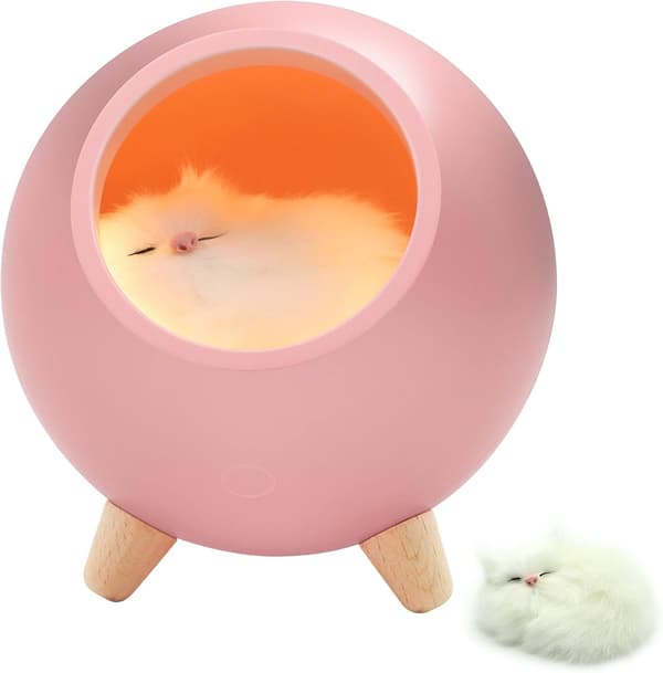 Rumindretning til kvinder, natlampe til kat i soveværelset, gave til katteelskere