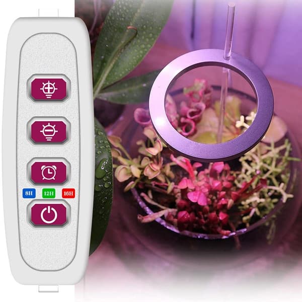 3 Ringer, Plantelampe 1-4 ring lyshode, fullt spektrum, dimbar