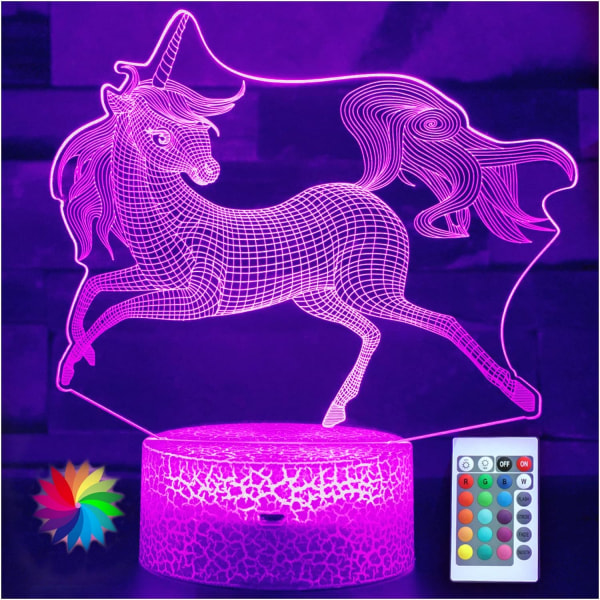 Unicorn presenter för flickor, Unicorn lampa för barn med fjärrkontroll och