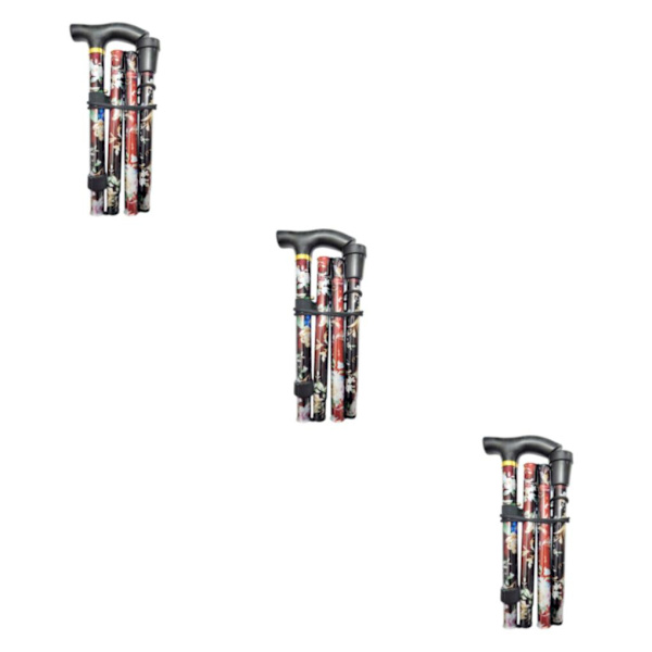 1/2/3 hopfällbar käpp Justerbar 5-sektions handcampingstav Black 84-93cm 3Set