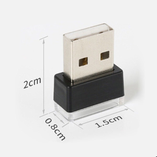3x Bilinnredningslampe Mini USB LED Neon Atmosfære Stemningslys