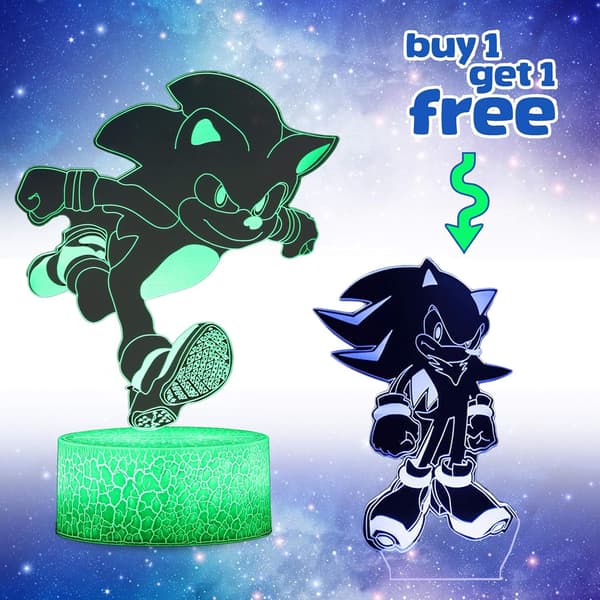 Sonic The Hedgehog 3D Night Light, Sonic Toys Anime Lamp 16