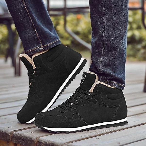 Vinterhålla varma utomhus ankelstövlar BLACK 36