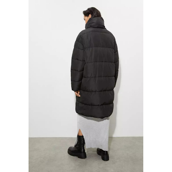 Dorothy Perkins Dam/Dam Vadderad lång lång kappa  Svart Black M