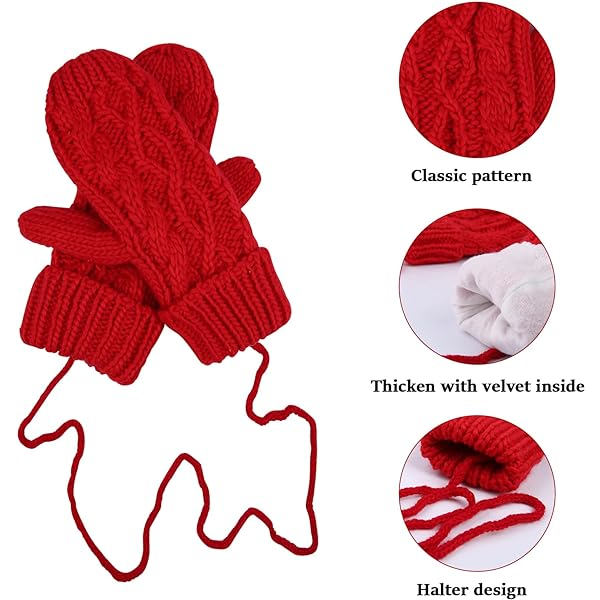 Damhandskar Vantar,Vintervarma handskar Heat Weaver Cable Knit, Damhandskar Värmehållare Dam Tjock Fleece Fodrad Isolerad Varmstickad Vinter