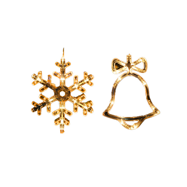 Batteridriven varmvit, jul LED-ljus Bell + Snowflake